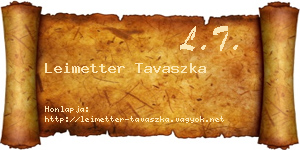 Leimetter Tavaszka névjegykártya